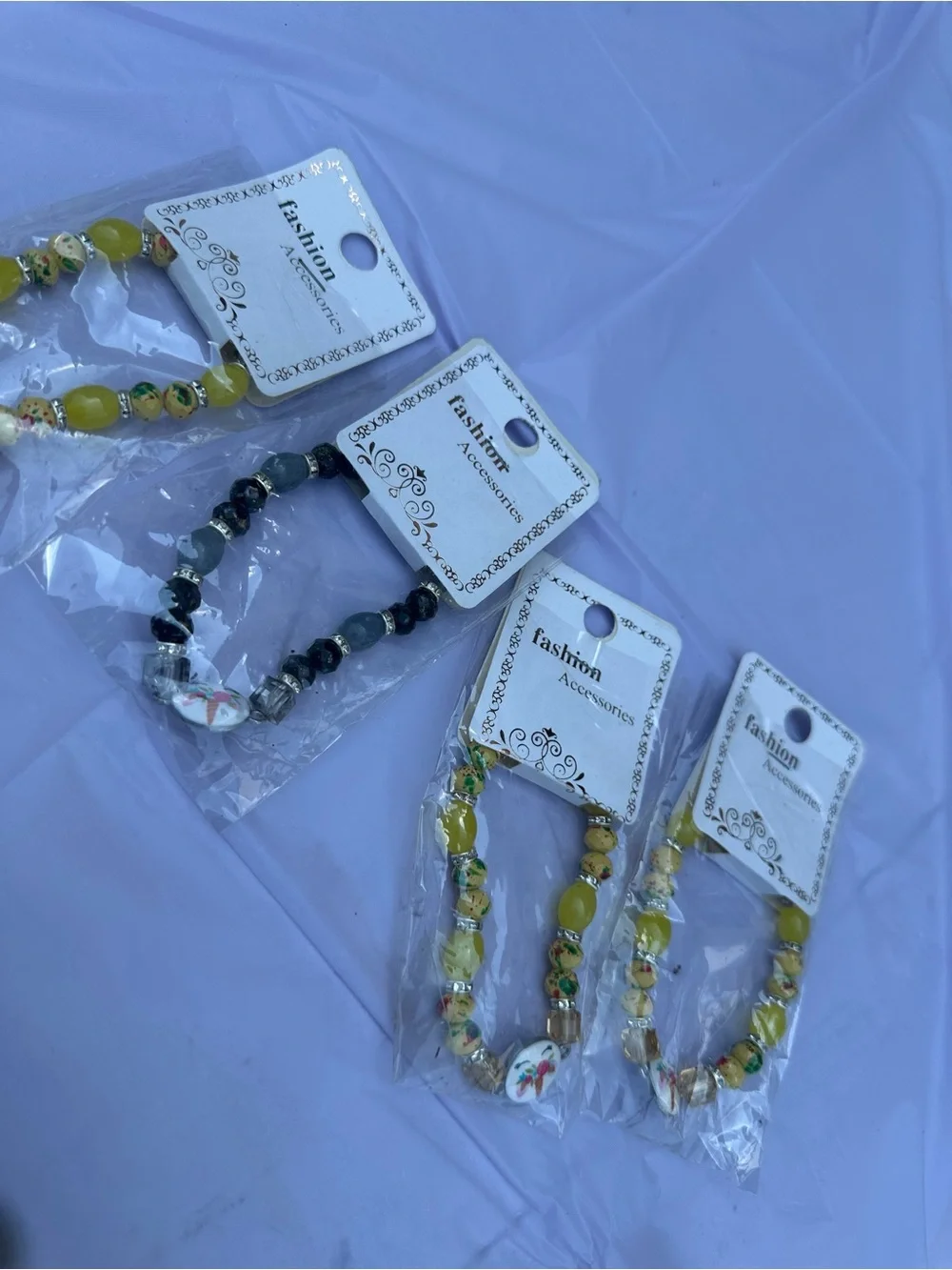 Yellow Bead Stretch Bracelet -